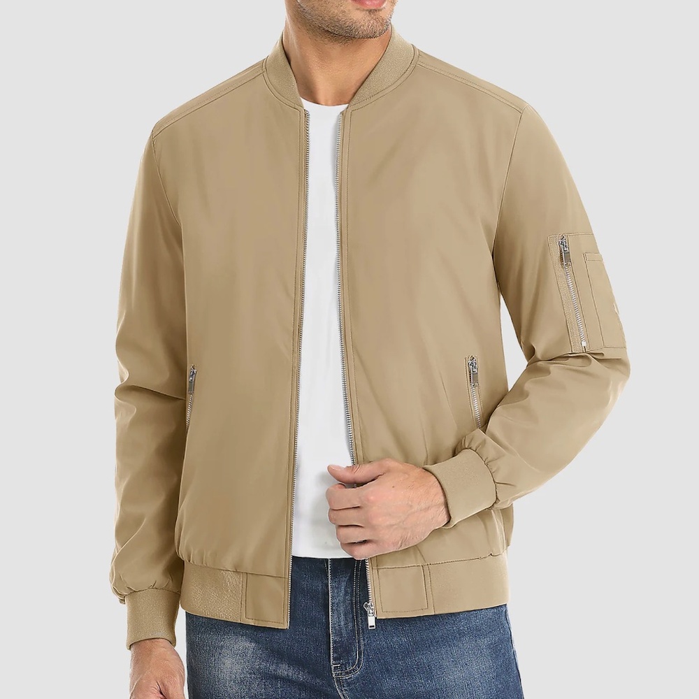 MagcoMsen Lightweight Zip-Up Bomber Jacket